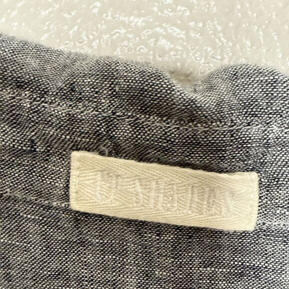 CP Shades 100% Linen Chambray Teton Tunic Blouse Dress Size XS Black Gray Top - Picture 4 of 13
